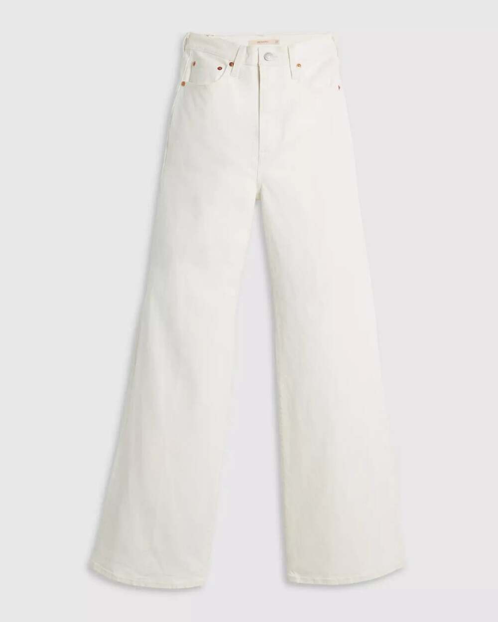 Levi's Premium Ribcage Bell Jeans White High Rise Flare Denim Size: 27 New